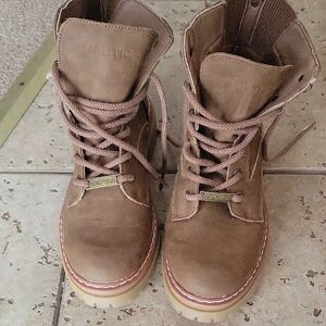 Nautica Tan Lace-Up Boots